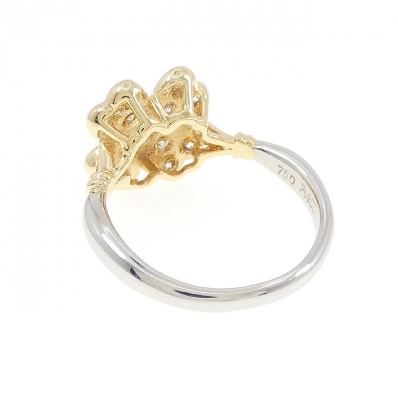 Nhẫn hoa ngọc lục bảo 750YG/PT900 0.04CT - Hàng hiệu Authentic 855042