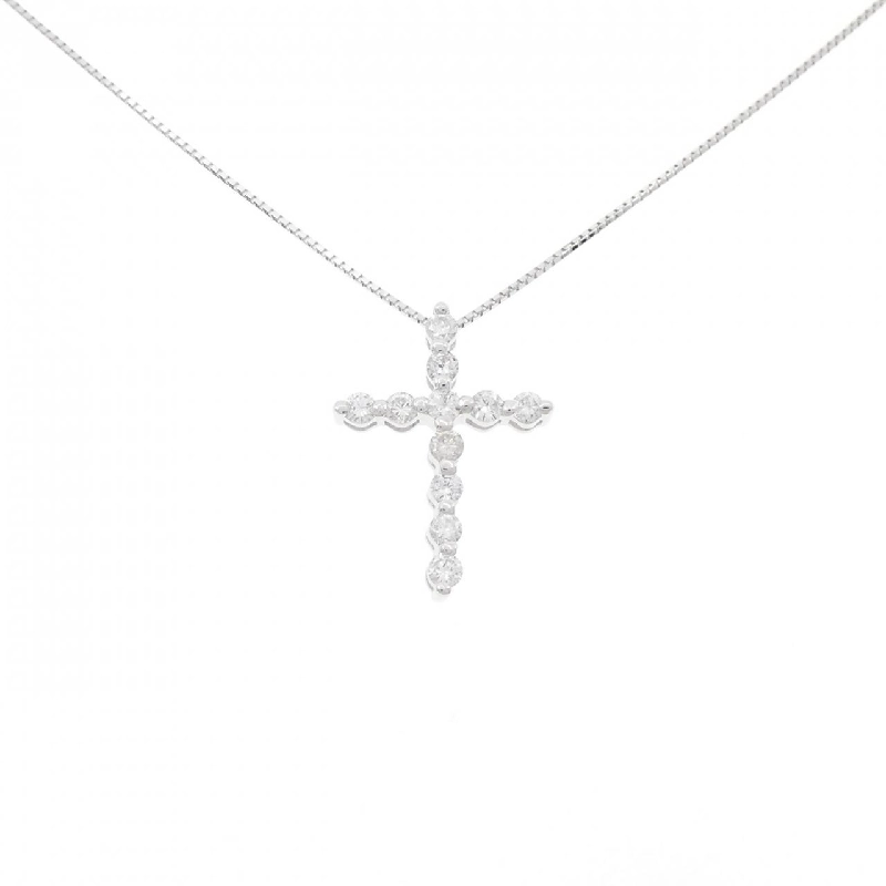 K18WG Dây chuyền kim cương chéo 0.5CT - Hàng hiệu Chính hãng 862048