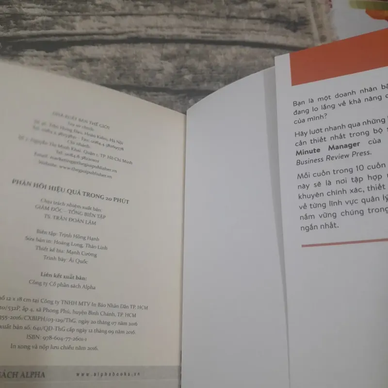 Phản hồi hiệu quả trong 20 phút. Tủ sách HBR. Nam Phong dịch 689386