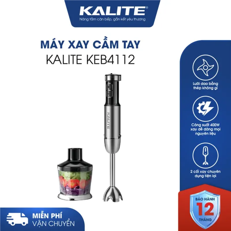 Máy xay cầm tay Kalite KEB4112 thiết kế nhỏ gọn 12+1 cấp tốc độ 696979