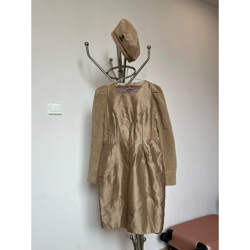 Váy liền thân màu be size S thiết kế 328571