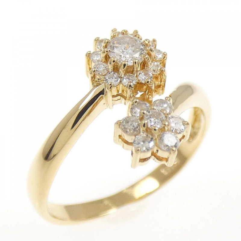 Nhẫn kim cương hoa K18YG 0.28CT 668987