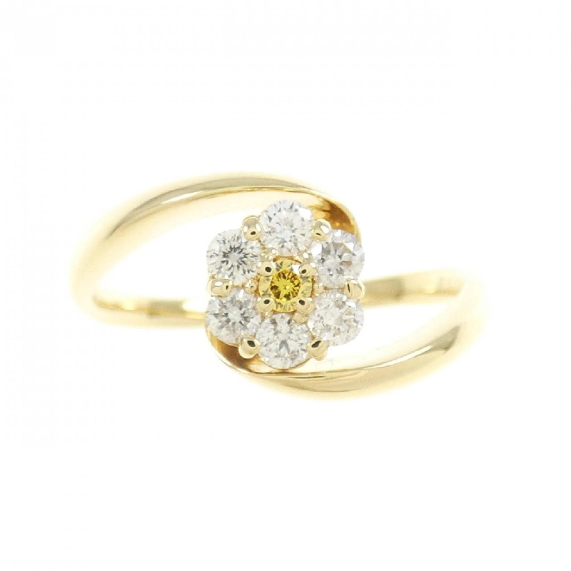 Nhẫn kim cương K18YG hoa 0.030CT 671102