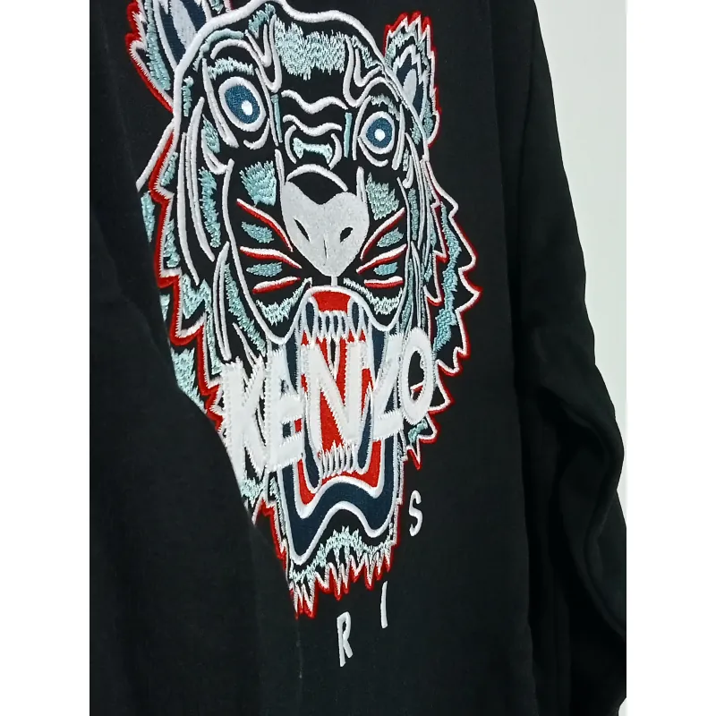 Áo len Kenzo chui đầu thêu logo đầu hổ màu đen 719780