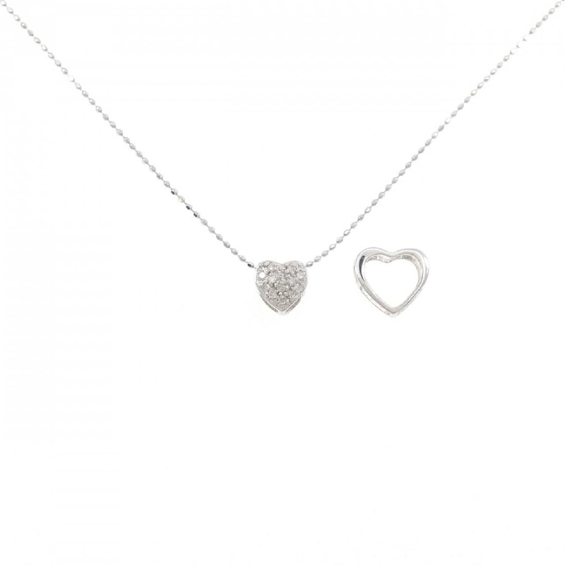 K18WG 2WAY Heart Diamond Necklace 0.09CT - Hàng hiệu Authentic 863108