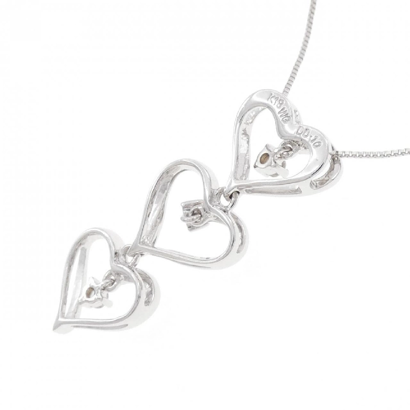 K18WG Dây chuyền kim cương hình trái tim 0.10CT - Hàng hiệu Chính hãng 862692