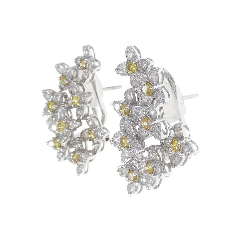 Bông tai/khuyên tai kim cương hoa K18WG 1.48CT - Hàng hiệu Chính hãng 874838