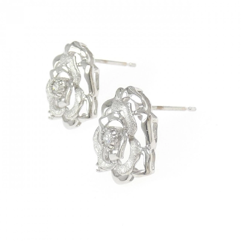 K18WG Hoa Hồng Bông Tai Kim Cương 0.14CT - Hàng hiệu Chính hãng 864410