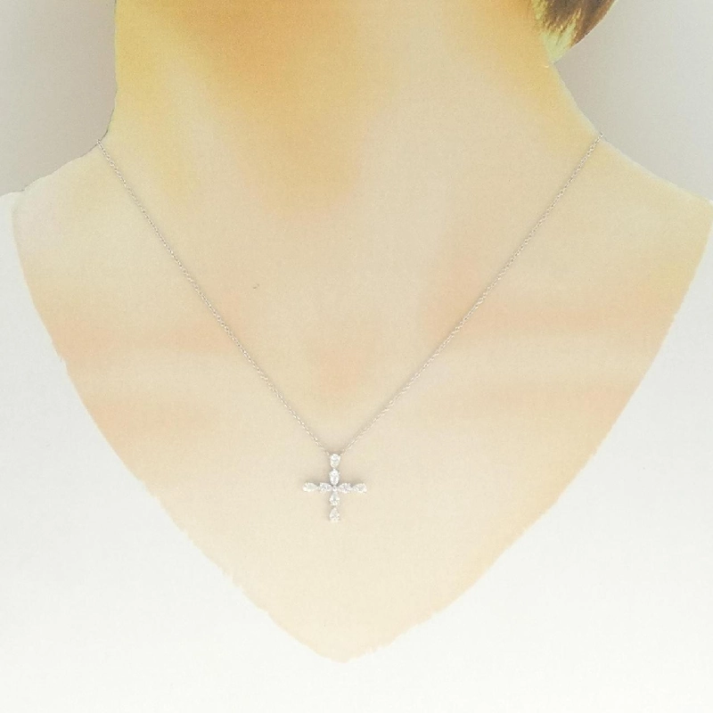 Hàng hiệu Authentic Harry Winston Dây chuyền hình chữ thập mini dạng cặp 840290