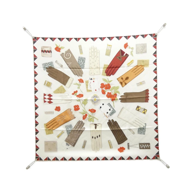 Hermès L'HEURE DES GANTS Carre 004211S Khăn choàng - Hàng hiệu Chính hãng 807270