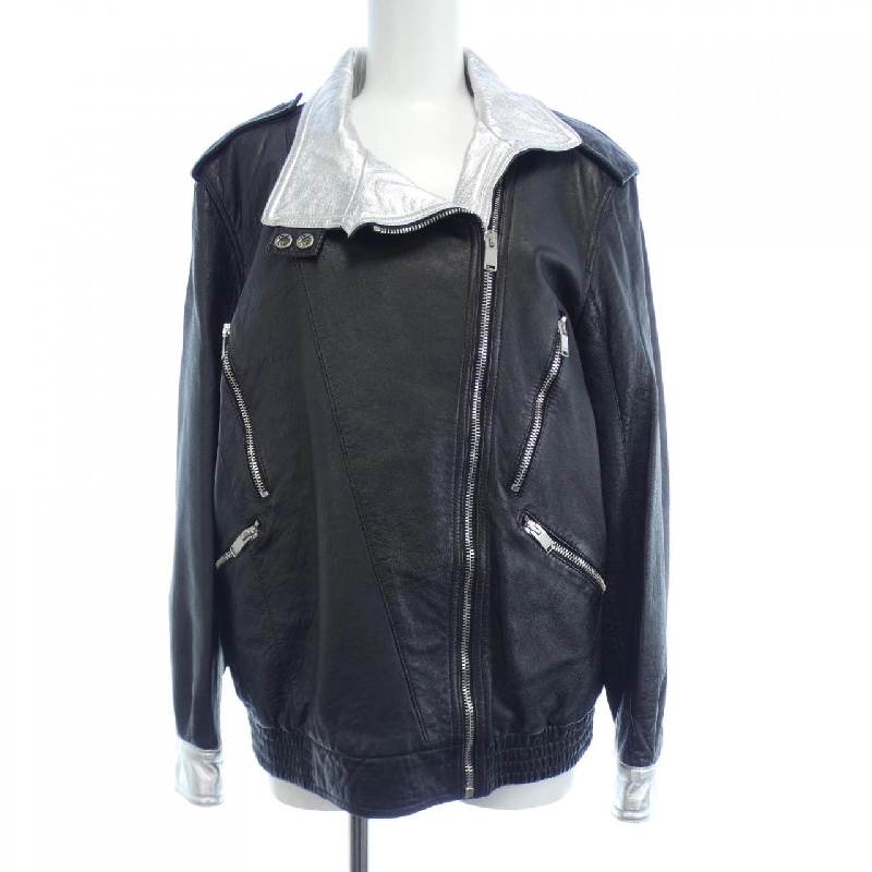 【Mã giảm giá】Áo khoác da biker SAINT LAURENT 640119