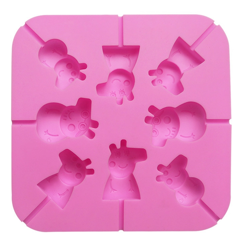 Khuôn silicon làm rau câu, socola, kẹo mút 8 heo con Cute Peppa – Mã số 1056 336196
