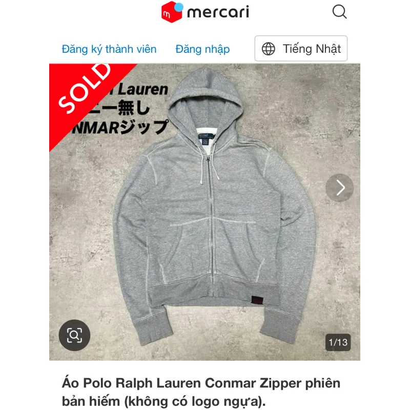 Áo hoodie zip RalphLauren 791810