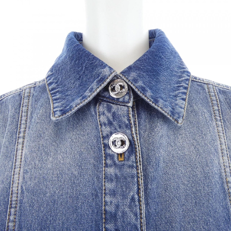 CHANEL LOOK12 P76746V68693 Áo khoác denim - Hàng hiệu Authentic 822575