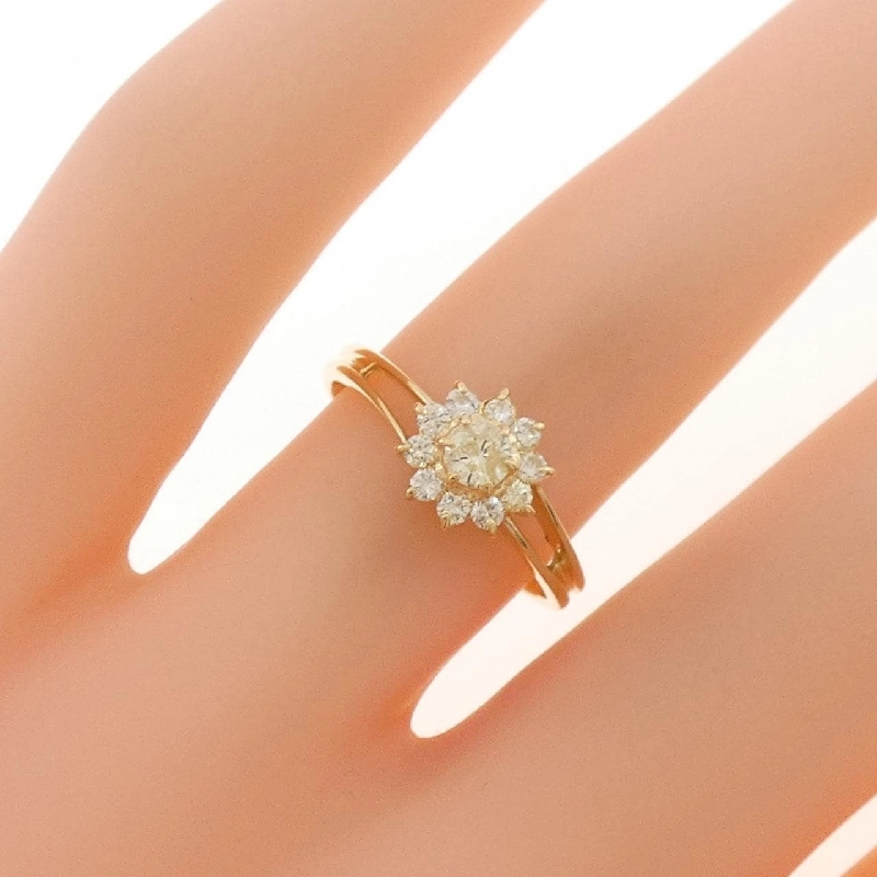 Nhẫn kim cương hoa K18YG 0.26CT - Hàng hiệu Authentic 852757