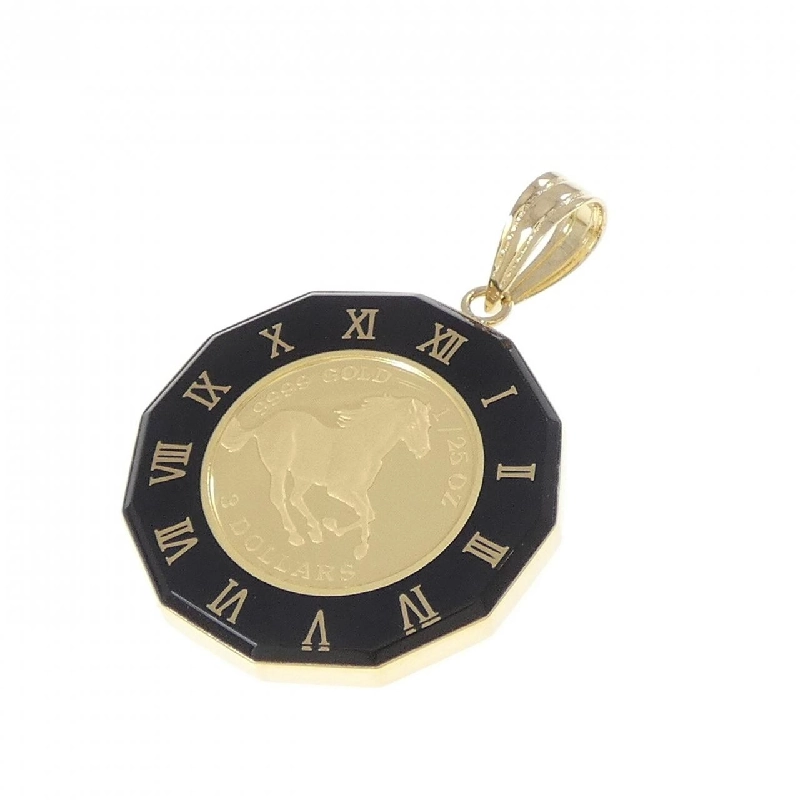 K18YG(枠) Đồng xu mặt dây chuyền - Hàng hiệu Authentic 867137