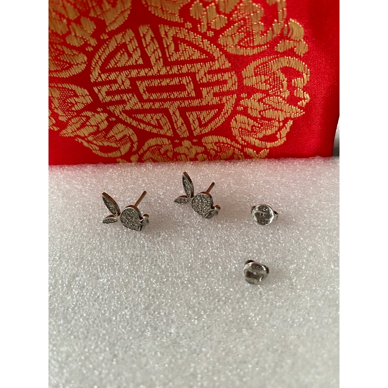 Hoa tai Bạc hình Thỏ , đính đá siêu cưng  536488