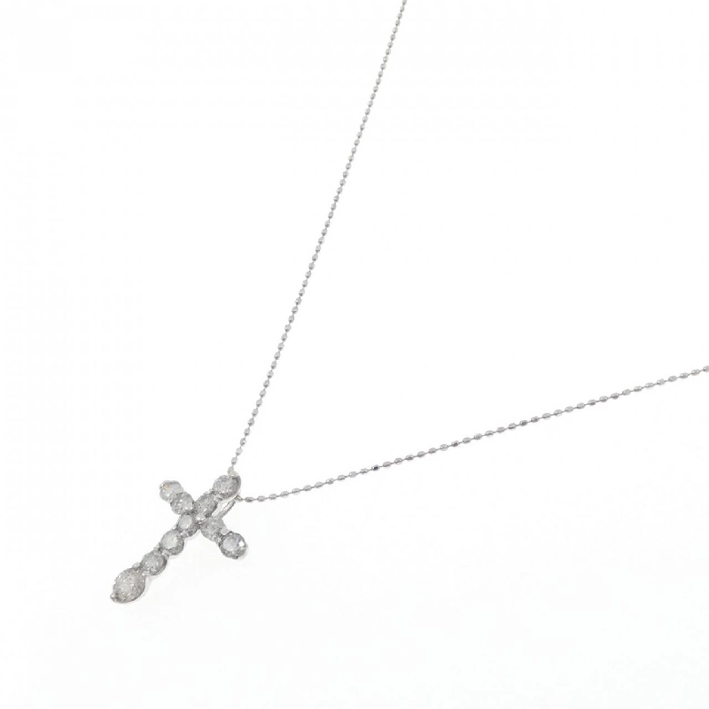 Dây chuyền kim cương PT900/K18WG hình chữ thập 1.0CT - Hàng hiệu chính hãng 859532