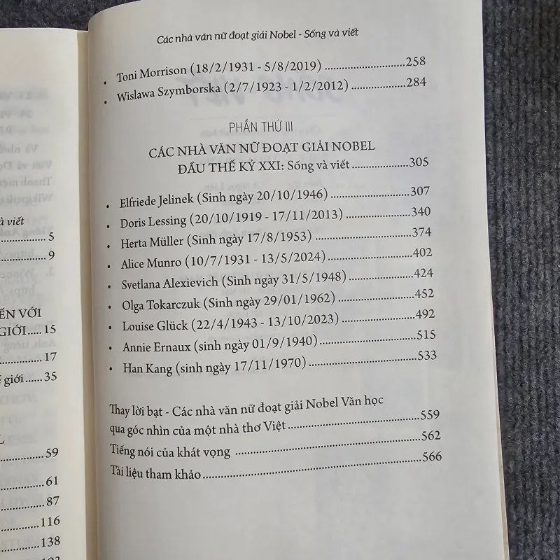 Các nhà văn nữ đoạt giải Nobel sống và viết 994523