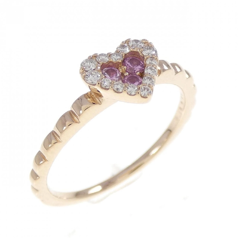 Nhẫn Sapphire K18PG hình trái tim 0.10CT 666521