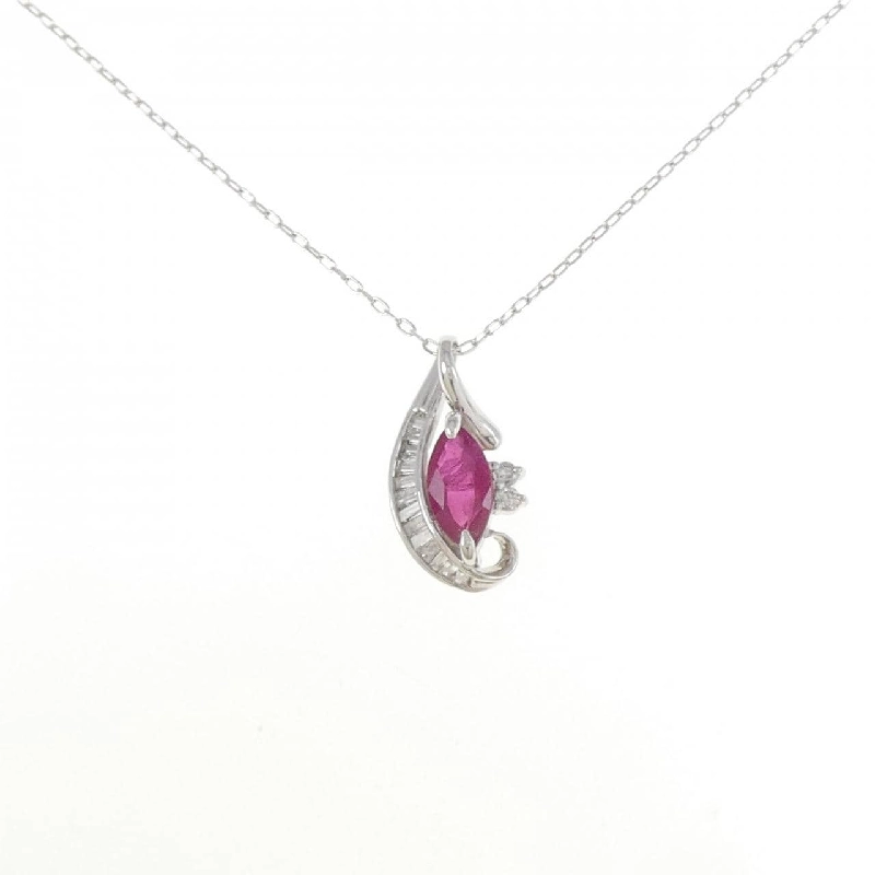 K18WG Dây chuyền Ruby 0.89CT - Hàng hiệu Chính hãng 863581
