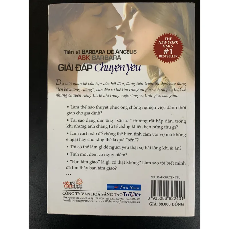 (Sách cũ) Ask Barbara - Giải đáp chuyện yêu - Tiến sĩ Barbara De Angelis 931114