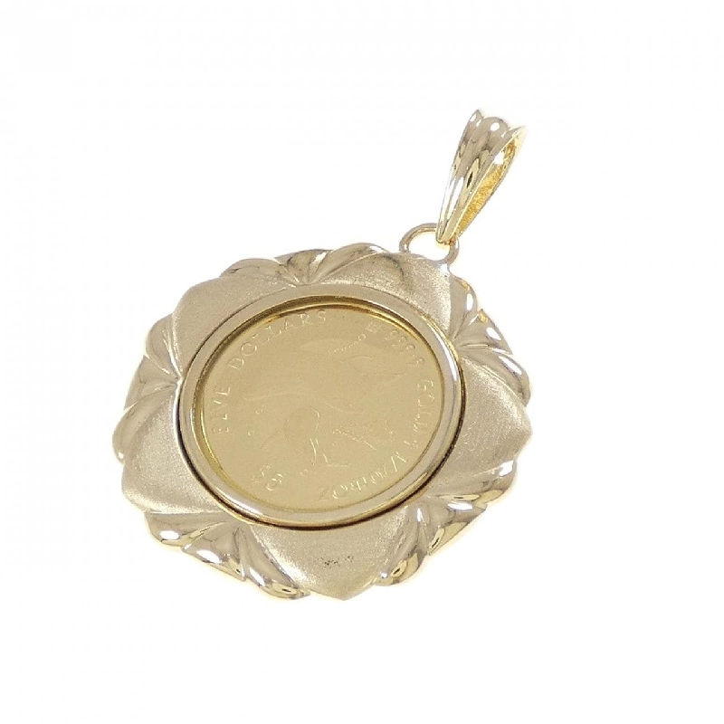 K18YG(枠) Đồng xu mặt dây chuyền - Hàng hiệu Authentic 869814