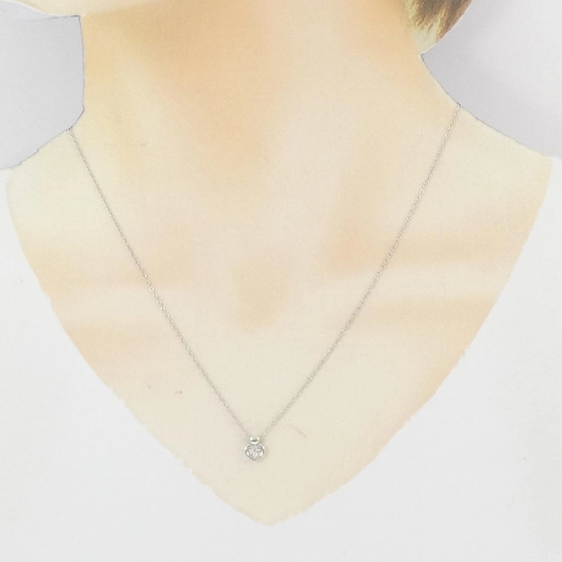 K18WG/PT850 Dây chuyền kim cương hình trái tim 0.03CT - Hàng hiệu Chính hãng 858440