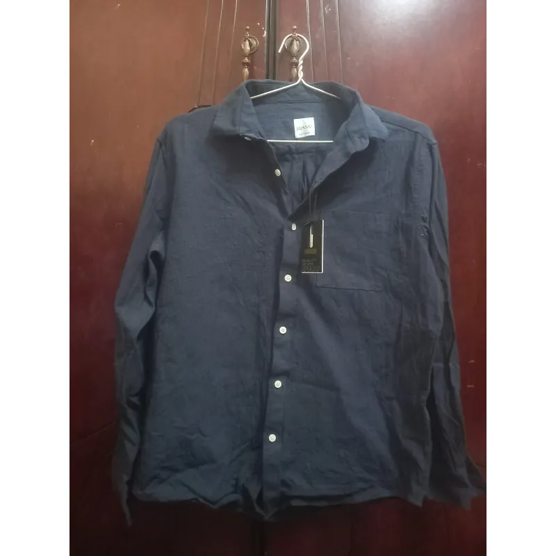 Áo sơ mi hussio dài tay xanh navy size XL 747939