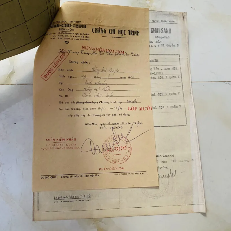 Bộ thành tích biểu xưa nam sinh Trung học tư thục Phan Sào Nam và Phan Chu Trinh Biên Hoà 1013154