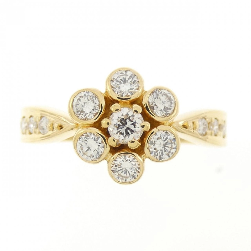 Nhẫn kim cương hoa K18YG 0.48CT 670910