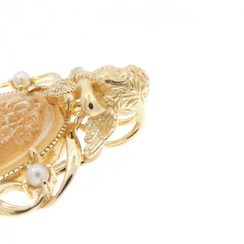 K18YG Thiên Thần Mặt Dây Chuyền Shell Cameo - Hàng hiệu Chính hãng 871264