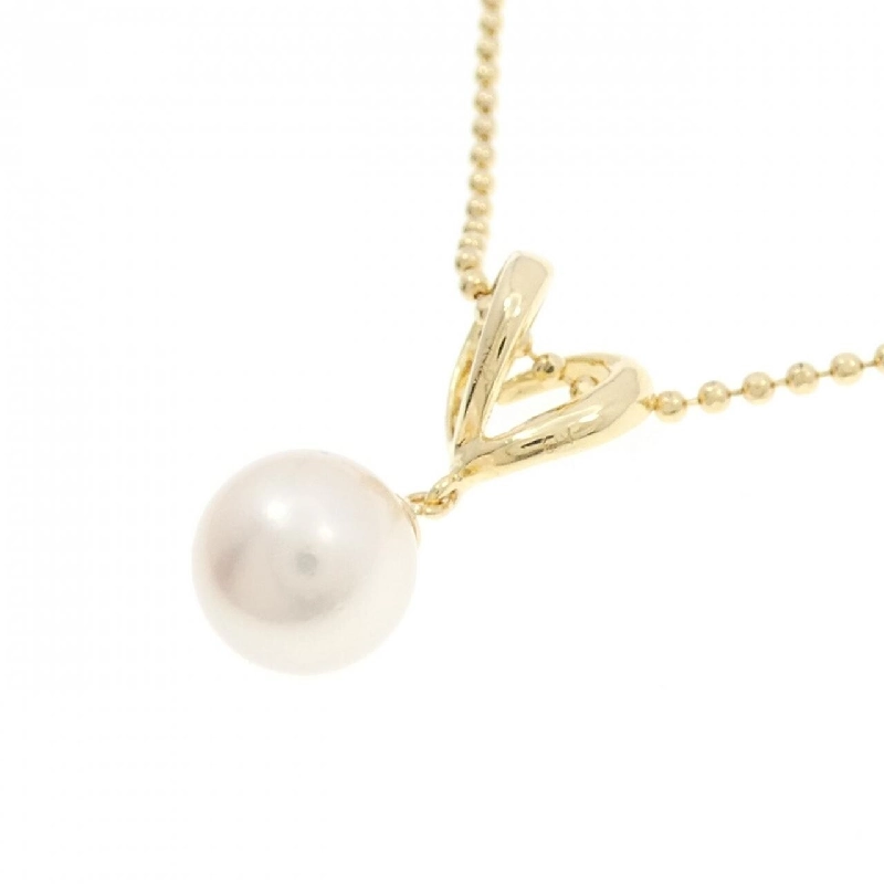 K18YG Ngọc trai Akoya Dây chuyền 7.3mm - Hàng hiệu Chính hãng 856402