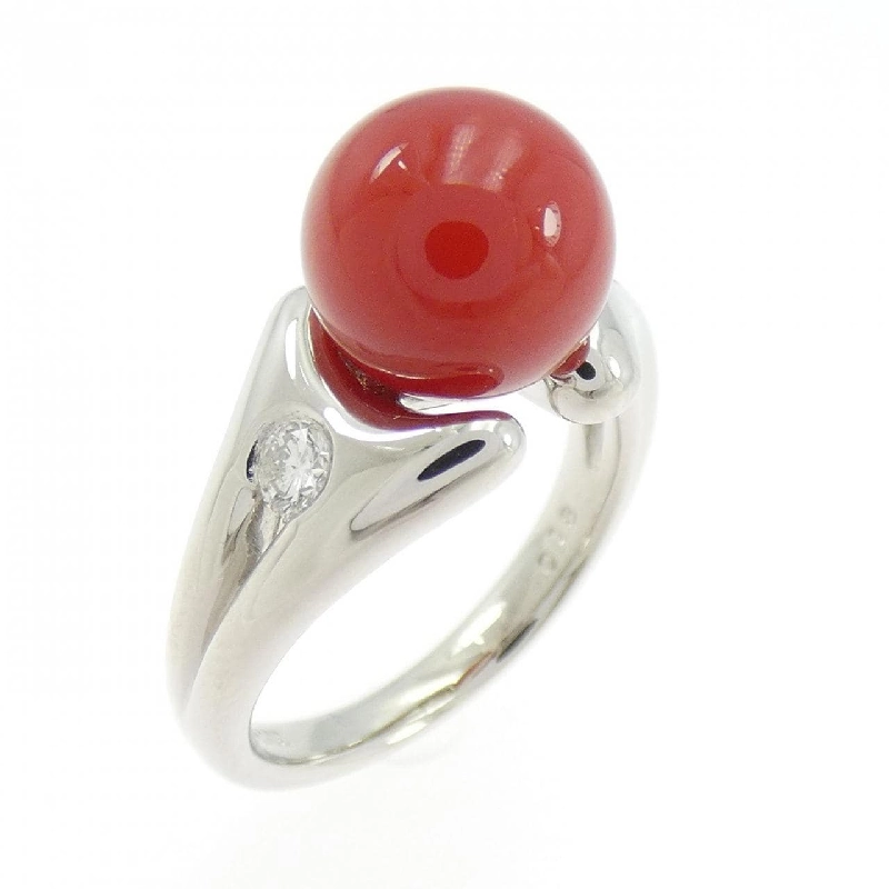 Nhẫn san hô PT900 8.7mm - Hàng hiệu chính hãng 848791