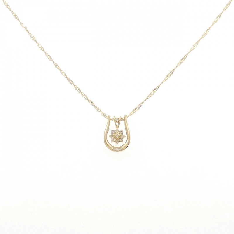 K18YG 2WAY Hoa Hồng Kim Cương Dây Chuyền 0.12CT - Hàng hiệu Chính hãng 860021