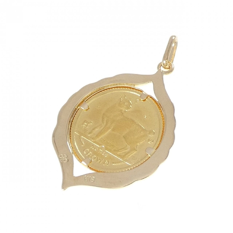 K18YG(枠) Đồng xu Mặt dây chuyền - Hàng hiệu Chính hãng 871302