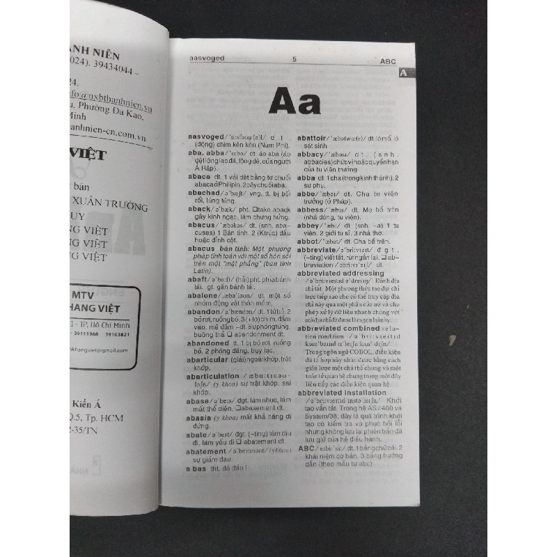 Từ điển Anh Việt 360.000 từ mới 80% ố bẩn 2018 HCM2608 Khang Việt GIÁO TRÌNH, CHUYÊN MÔN 916506