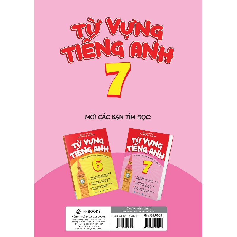 Từ Vựng Tiếng Anh 7 (Theo Chương Trình Khung Của Bộ Giáo Dục Và Đào Tạo) - Mai Lan Hương, Cẩm Nhung, Kim Ngọc 288718