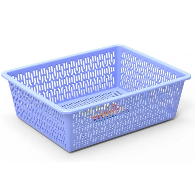 Rổ nhựa hình chữ nhật kích thước 38x26x9 cm - Mã số 1090 338204