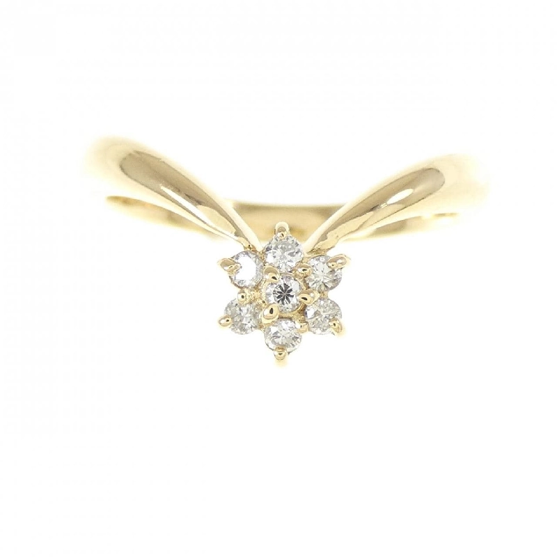 Nhẫn kim cương hoa K18YG 0.10CT 671400