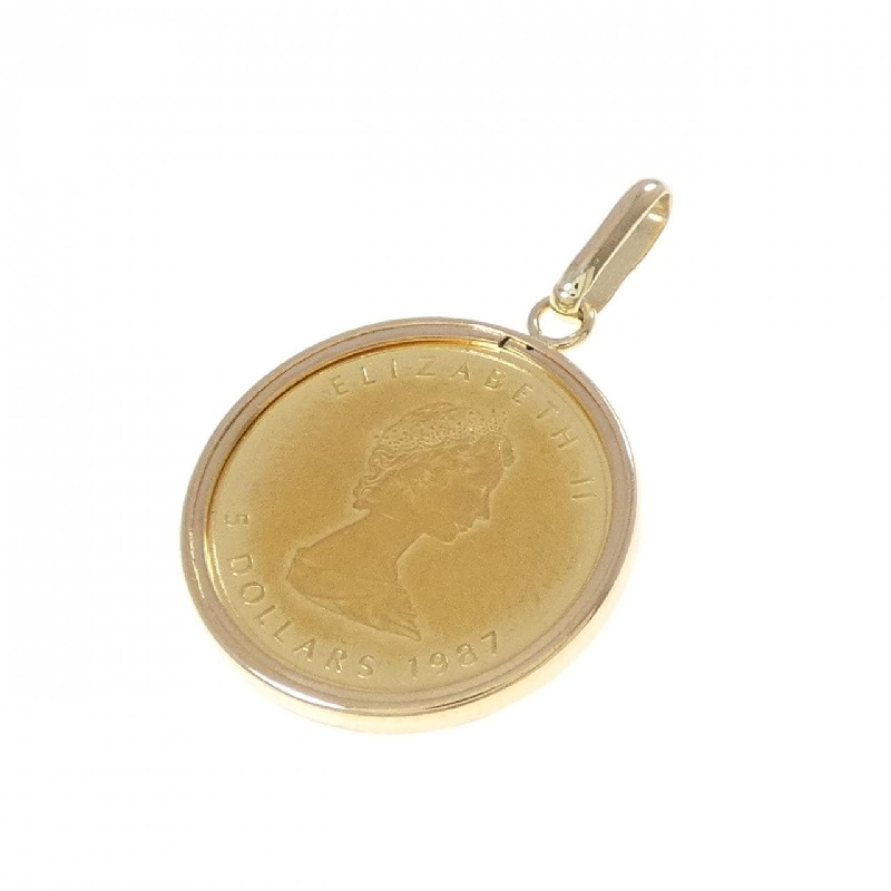 K18YG(枠) Đồng xu mặt dây chuyền - Hàng hiệu Authentic 863736