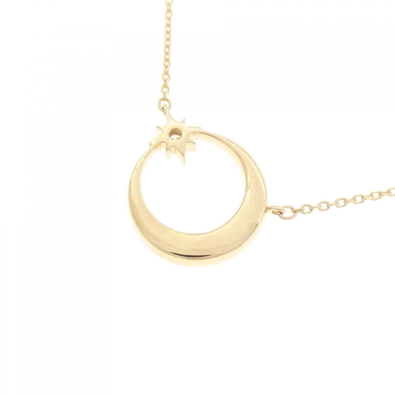 K18YG Mặt trăng Kim cương Dây chuyền 0.11CT - Hàng hiệu Chính hãng 856163