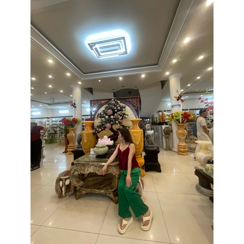 Sét áo nhung the + quần xuông lụa 491415