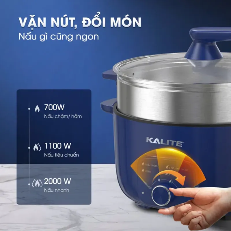 Nồi lẩu hấp KALITE KL568-S đa năng 2 tầng 11L chĩnh hãng mới 100% 572366