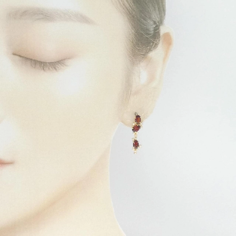 K18YG Garnet Bông tai - Hàng hiệu Chính hãng 876582