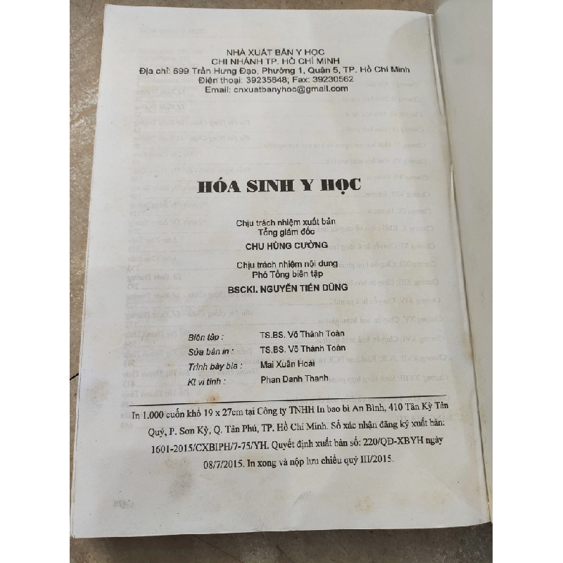 Hóa Sinh Y Học - PGS.TS Lê Xuân Trường 191724