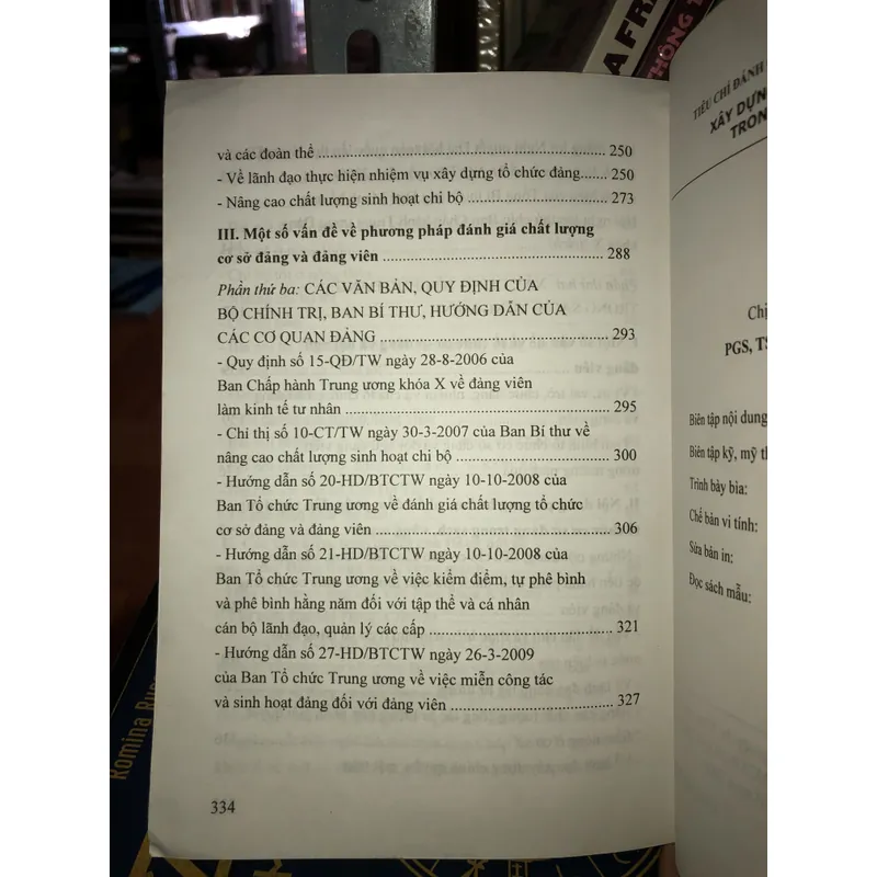 Tiêu chí đánh giá và phương thức thực hiện-Xây dựng tổ chức cơ sở Đảng trong sạch… 719647