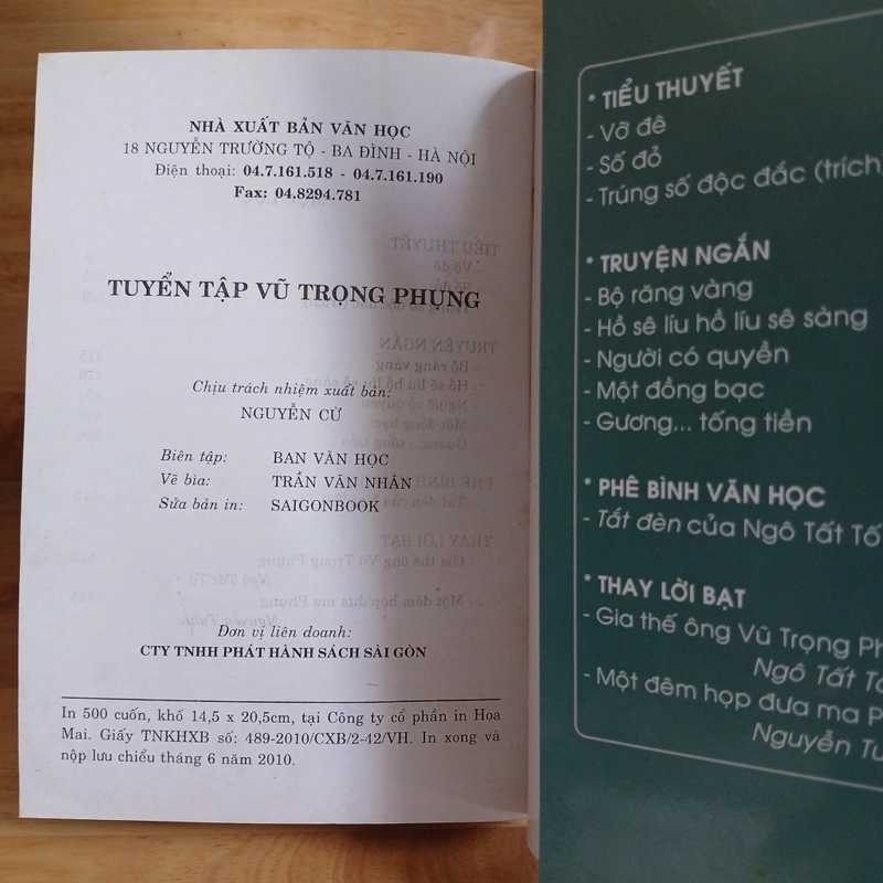 Tuyển Tập Vũ Trọng Phụng (Bộ 2 Tập) - Nguyễn Đăng Mạnh, Trần Hữu Tá 74961