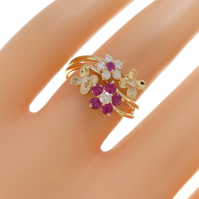 Nhẫn ruby K18YG hoa 0.40CT 667476