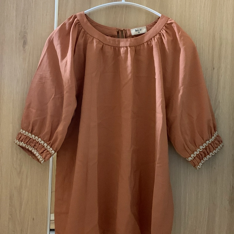 Ao thô kẻ màu cam đất 472747